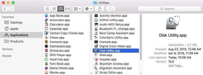 Launch Disk Utility