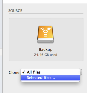 Choose Selected Files popup menu option