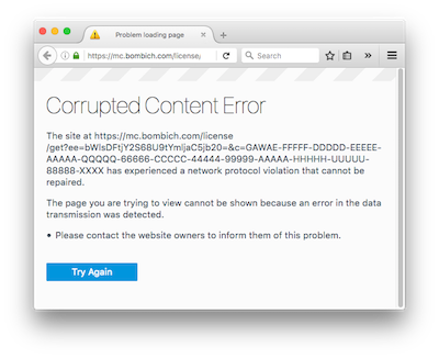 Firefox Corrupted Content Error
