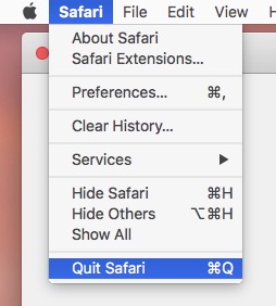 Quit Safari