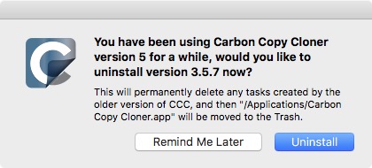 Uninstall older copy of CCC