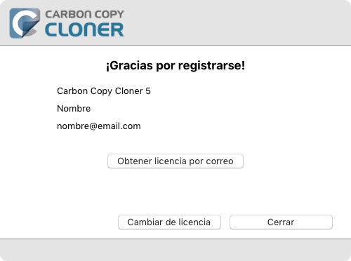 Registro correcto