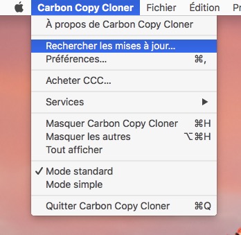 Ouvrez CCC et recherchez les mises à jour