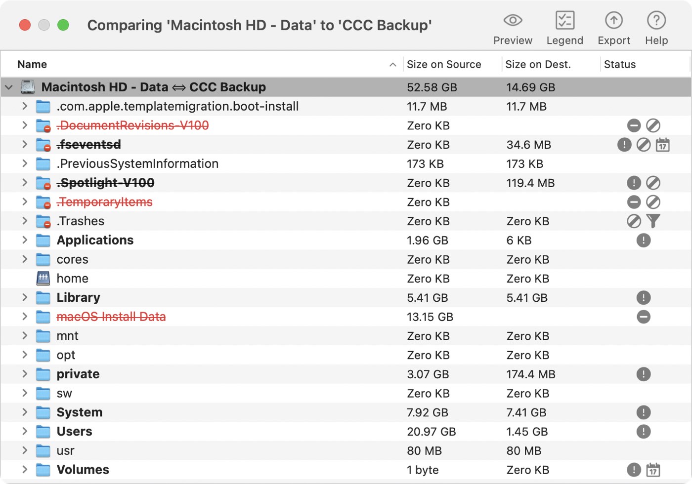 Comparison window