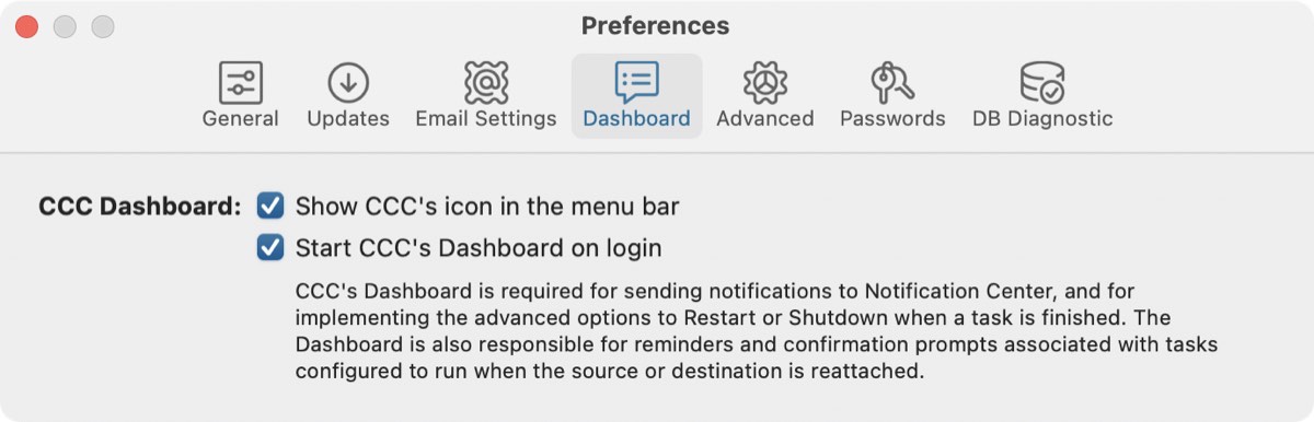 CCC notification preferences