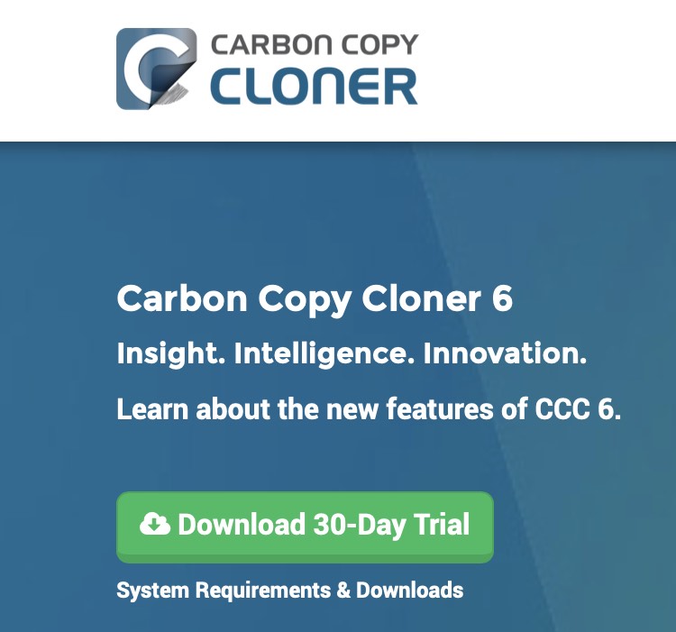 Instale y abra Carbon Copy Cloner