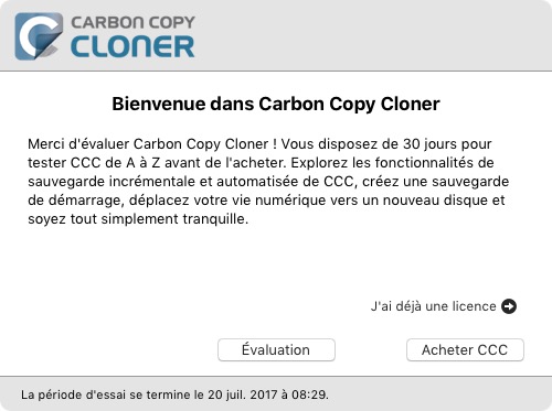 Application CCC non enregistrée